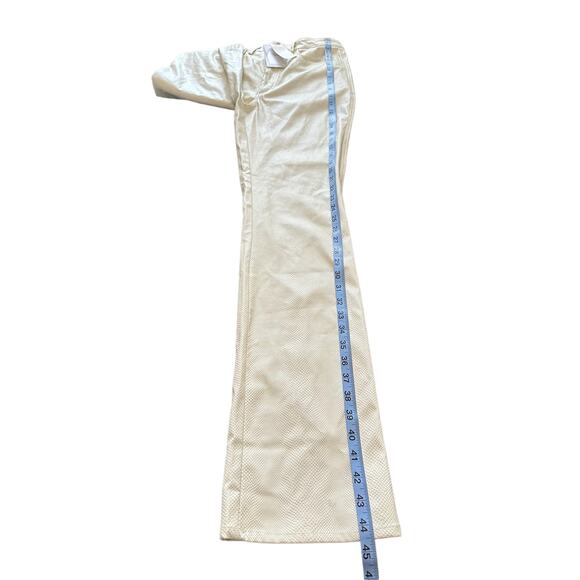 WeWoreWhat Ivory Casual Basic High Waist Croc Ankle Flare Pants Size 28 - Picture 16 of 16